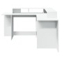 vidaXL Scrivania con Luci LED Bianca 152x152x91 cm in Truciolato