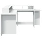 vidaXL Scrivania con Luci LED Bianca 152x152x91 cm in Truciolato