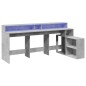 vidaXL Scrivania con Luci LED Grigio Cemento 200x104x91 cm Truciolato vidaXL Scrivania con Luci LED Grigio Cemento 200x104x91 cm Truciolato