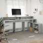 vidaXL Scrivania con Luci LED Grigio Cemento 200x104x91 cm Truciolato vidaXL Scrivania con Luci LED Grigio Cemento 200x104x91 cm Truciolato