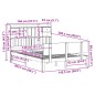vidaXL Letto Libreria senza Materasso Bianco 140x200 cm Legno di Pino vidaXL Letto Libreria senza Materasso Bianco 140x200 cm Legno di Pino