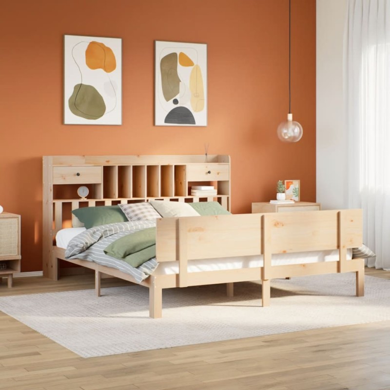 vidaXL Letto Libreria senza Materasso 200x200 cm in Legno di Pino vidaXL Letto Libreria senza Materasso 200x200 cm in Legno di Pino