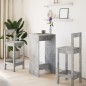 vidaXL Tavolo da Bar Grigio Cemento 51x50x103,5cm in Legno Multistrato vidaXL Tavolo da Bar Grigio Cemento 51x50x103,5cm in Legno Multistrato