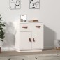 Credenza Bianca 65,5x40x75 cm in Legno Massello di Pino Credenza Bianca 65,5x40x75 cm in Legno Massello di Pino
