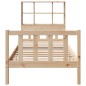 vidaXL Giroletto con Libreria senza Materasso 75x190 cm in Legno Pino
