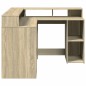 vidaXL Scrivania con Luci LED Rovere Sonoma 130x130x91cm in Truciolato vidaXL Scrivania con Luci LED Rovere Sonoma 130x130x91cm in Truciolato