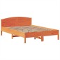 vidaXL Letto Libreria senza Materasso Marrone Cera 140x200 cm in Pino vidaXL Letto Libreria senza Materasso Marrone Cera 140x200 cm in Pino
