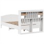 vidaXL Letto Libreria senza Materasso Bianco 135x190 cm Legno di Pino vidaXL Letto Libreria senza Materasso Bianco 135x190 cm Legno di Pino