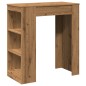 vidaXL Tavolo Bar con Rastrelliera Rovere 95x47x103,5 cm Multistrato