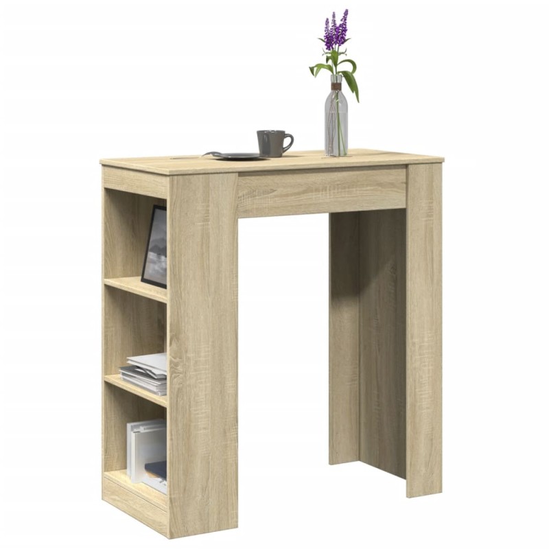 vidaXL Tavolo Bar con Rastrelliera Sonoma 95x47x103,5 cm Multistrato vidaXL Tavolo Bar con Rastrelliera Sonoma 95x47x103,5 cm Multistrato