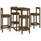 Set da Bar 5 pz Miele in Legno Massello di Pino Set da Bar 5 pz Miele in Legno Massello di Pino