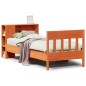 vidaXL Letto Libreria senza Materasso Marrone Cera 75x190 cm in Pino vidaXL Letto Libreria senza Materasso Marrone Cera 75x190 cm in Pino