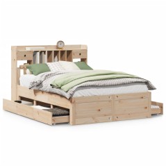 vidaXL Letto Libreria senza Materasso 150x200 cm in Legno di Pino