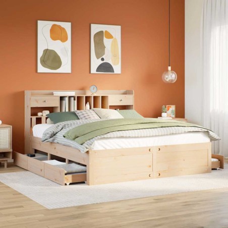 vidaXL Letto Libreria senza Materasso 200x200 cm in Legno di Pino