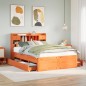 vidaXL Letto Libreria senza Materasso Marrone Cera 140x200 cm in Pino vidaXL Letto Libreria senza Materasso Marrone Cera 140x200 cm in Pino