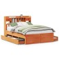 vidaXL Letto Libreria senza Materasso Marrone Cera 140x200 cm in Pino vidaXL Letto Libreria senza Materasso Marrone Cera 140x200 cm in Pino