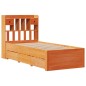 vidaXL Letto Libreria senza Materasso Marrone Cera 90x190 cm in Pino vidaXL Letto Libreria senza Materasso Marrone Cera 90x190 cm in Pino