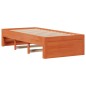 vidaXL Letto Libreria senza Materasso Marrone Cera 90x190 cm in Pino vidaXL Letto Libreria senza Materasso Marrone Cera 90x190 cm in Pino