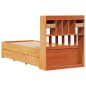 vidaXL Letto Libreria senza Materasso Marrone Cera 90x190 cm in Pino vidaXL Letto Libreria senza Materasso Marrone Cera 90x190 cm in Pino