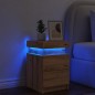 vidaXL Comodino con LED Rovere Artigianale 35x39x55 cm in Truciolato vidaXL Comodino con LED Rovere Artigianale 35x39x55 cm in Truciolato