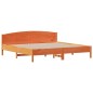 vidaXL Letto Libreria senza Materasso Marrone Cera 200x200 cm in Pino vidaXL Letto Libreria senza Materasso Marrone Cera 200x200 cm in Pino