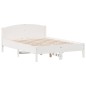 vidaXL Letto Libreria senza Materasso Bianco 140x200 cm Legno di Pino vidaXL Letto Libreria senza Materasso Bianco 140x200 cm Legno di Pino