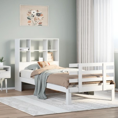 vidaXL Letto Libreria senza Materasso Bianco 100x200 cm Legno di Pino