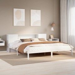 vidaXL Letto Libreria senza Materasso Bianco 200x200 cm Legno di Pino