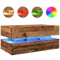 vidaXL Tavolino da Salotto con Luci LED Legno Antico 90x50x40 cm vidaXL Tavolino da Salotto con Luci LED Legno Antico 90x50x40 cm