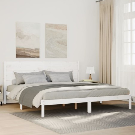 vidaXL Giroletto Extra Lungo senza Materasso Bianco 160x210cm Massello