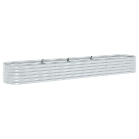 vidaXL Letto Rialzato Giardino 400x80x44 cm in Acciaio Zincato Argento