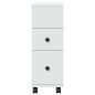 vidaXL Mobile da Bagno Stretto con Ruote Bianco in Truciolato vidaXL Mobile da Bagno Stretto con Ruote Bianco in Truciolato