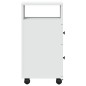 vidaXL Mobile da Bagno Stretto con Ruote Bianco in Truciolato vidaXL Mobile da Bagno Stretto con Ruote Bianco in Truciolato