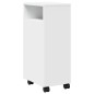 vidaXL Mobile da Bagno Stretto con Ruote Bianco in Truciolato vidaXL Mobile da Bagno Stretto con Ruote Bianco in Truciolato