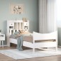 vidaXL Giroletto senza Materasso Bianco 100x200 cm Legno Massello Pino vidaXL Giroletto senza Materasso Bianco 100x200 cm Legno Massello Pino