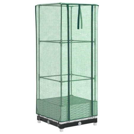 vidaXL Letto Rialzato con Copertura Serra Effetto Rattan 40x40x123 cm