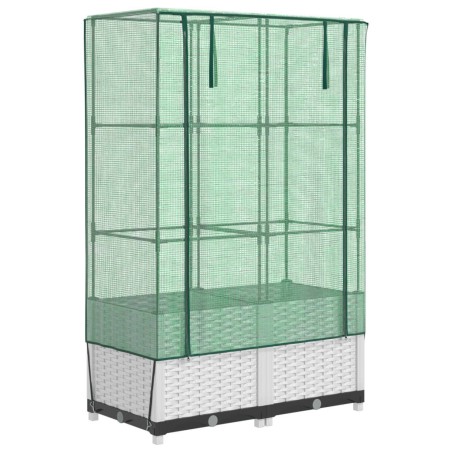 vidaXL Letto Rialzato con Copertura Serra Effetto Rattan 80x40x138 cm