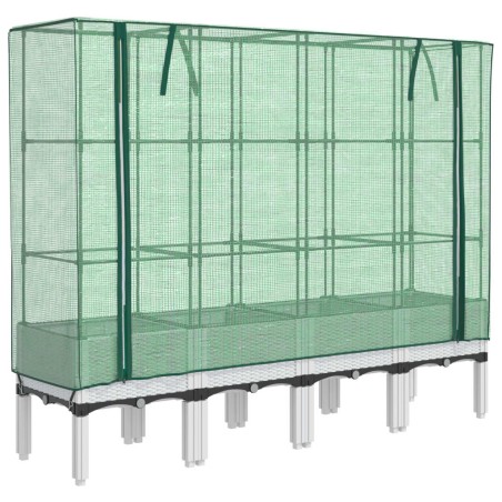 vidaXL Letto Rialzato con Copertura Serra Effetto Rattan 160x40x140 cm
