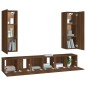 Set Mobili Porta TV 5 pz Rovere Marrone in Legno Multistrato