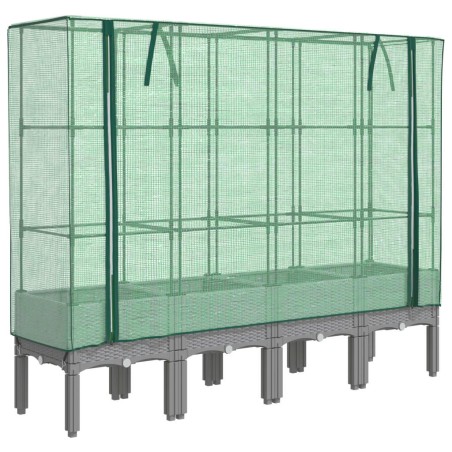 vidaXL Letto Rialzato con Copertura Serra Effetto Rattan 160x40x140 cm