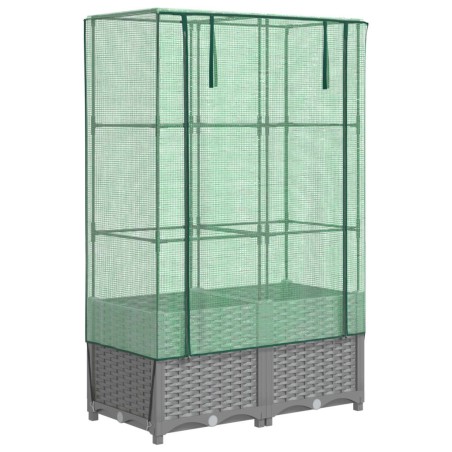 vidaXL Letto Rialzato con Copertura Serra Effetto Rattan 80x40x138 cm