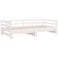 vidaXL Divano Letto con Letto Estraibile Bianco 90x200cm Massello Pino vidaXL Divano Letto con Letto Estraibile Bianco 90x200cm Massello Pino