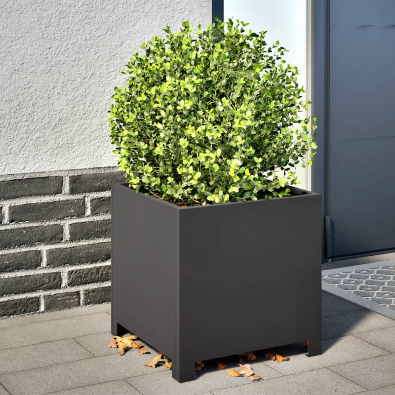 vidaXL Fioriere da Giardino 2 pz Nere 40x40x40 cm in Acciaio vidaXL Fioriere da Giardino 2 pz Nere 40x40x40 cm in Acciaio