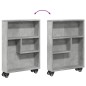 vidaXL Carrello Stretto Grigio Cemento 48x13x68 cm in Truciolato