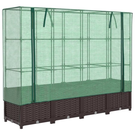 vidaXL Letto Rialzato con Copertura Serra Effetto Rattan 160x40x138 cm