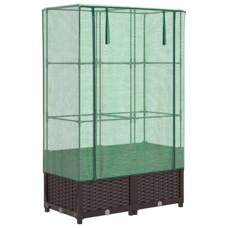 vidaXL Letto Rialzato con Copertura Serra Effetto Rattan 80x40x138 cm