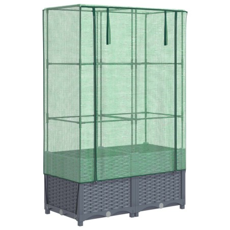 vidaXL Letto Rialzato con Copertura Serra Effetto Rattan 80x40x138 cm