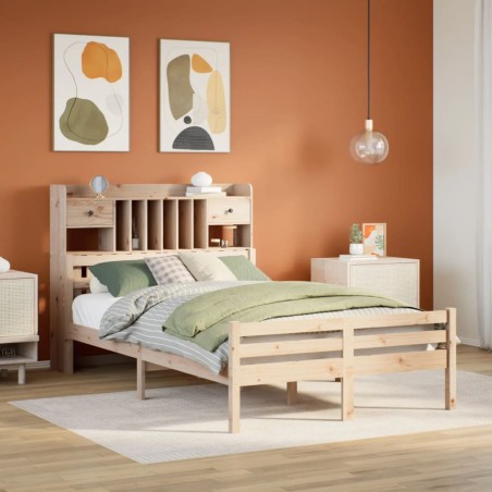 vidaXL Letto Libreria senza Materasso 120x190 cm in Legno di Pino