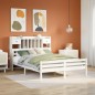 vidaXL Letto Libreria senza Materasso Bianco 150x200 cm Legno di Pino vidaXL Letto Libreria senza Materasso Bianco 150x200 cm Legno di Pino