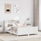 vidaXL Giroletto senza Materasso Bianco 150x200 cm Legno Massello Pino
